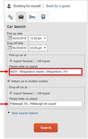 The booking screen with the Mileground Location highlighted